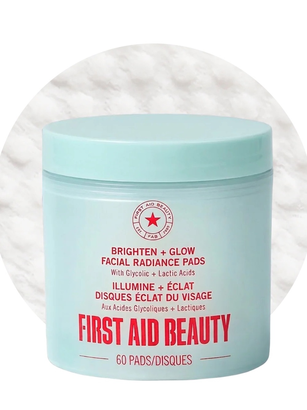 💄 FAB Brighten + Glow Facial Radiance Pads with Glycolic + Lactic Acids